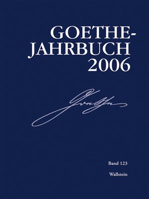 cover image of Goethe-Jahrbuch 123, 2006